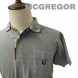 マックレガー(McGREGOR)のMCGREGOR マックレガー ポロシャツ グレー Mサイズ 刺繍 半袖(ポロシャツ)