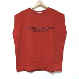 L'Appartement(アパルトモン) ノースリーブTシャツ レディース美品  - レッド×ダークネイビー クルーネック(Tシャツ(半袖/袖なし))