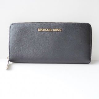 マイケルコース(Michael Kors)のMICHAEL KORS(マイケルコース) 長財布 - 黒 ラウンドファスナー レザー(財布)