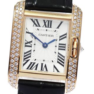 カルティエ(Cartier)のカルティエ CARTIER WT100013 タンクアングレーズ K18PG サイドダイヤ クォーツ レディース _808827(腕時計(アナログ))