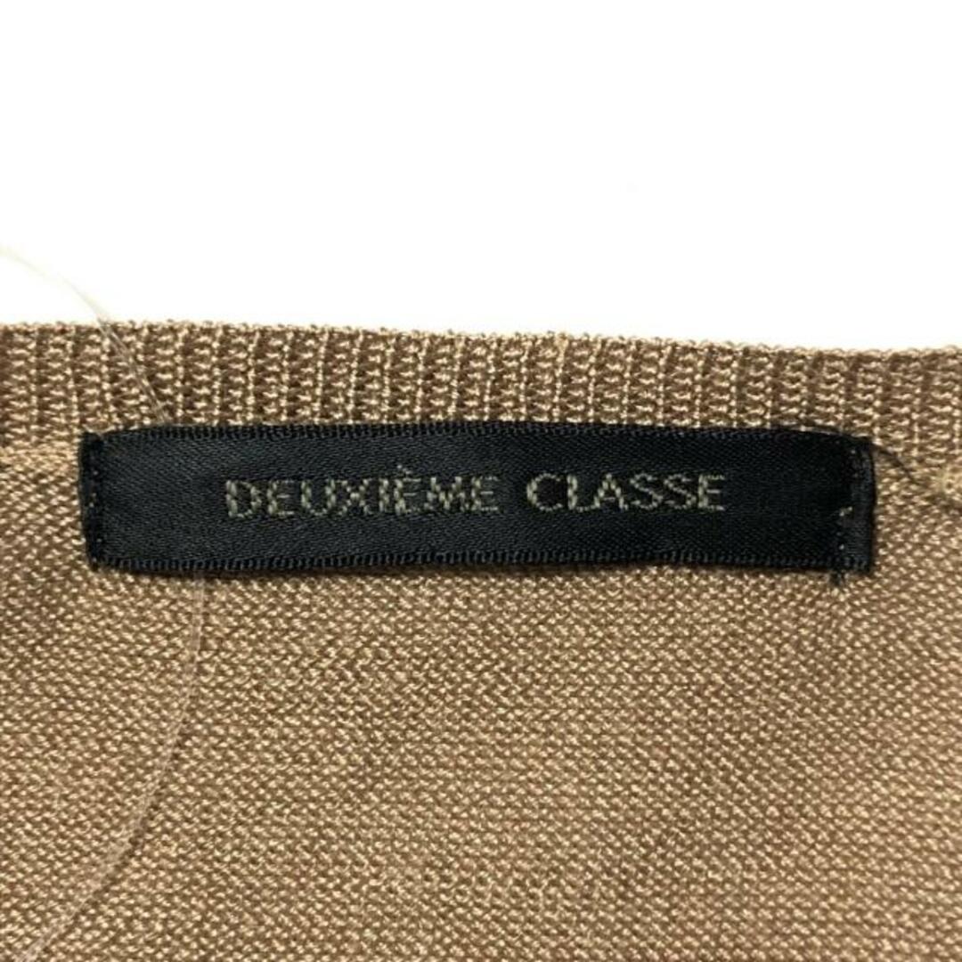 DEUXIEME CLASSE(ドゥーズィエムクラス)のDEUXIEME CLASSE(ドゥーズィエム) チュニック レディース美品  - ブラウン Vネック/七分袖/シルク/カシミヤ レディースのトップス(チュニック)の商品写真