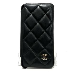 CHANEL(シャネル) 携帯電話ケース マトラッセ 黒 スマートフォンケース/対応機種不明 ラムスキン