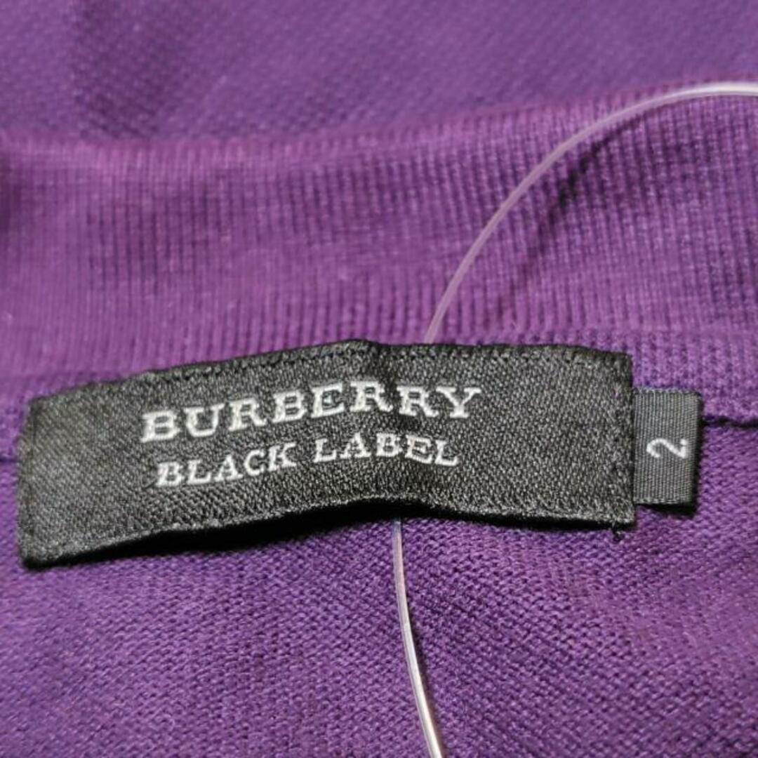 BURBERRY BLACK LABEL(バーバリーブラックレーベル)のBurberry Black Label(バーバリーブラックレーベル) 半袖ポロシャツ サイズ2 M メンズ - パープル メンズのトップス(ポロシャツ)の商品写真