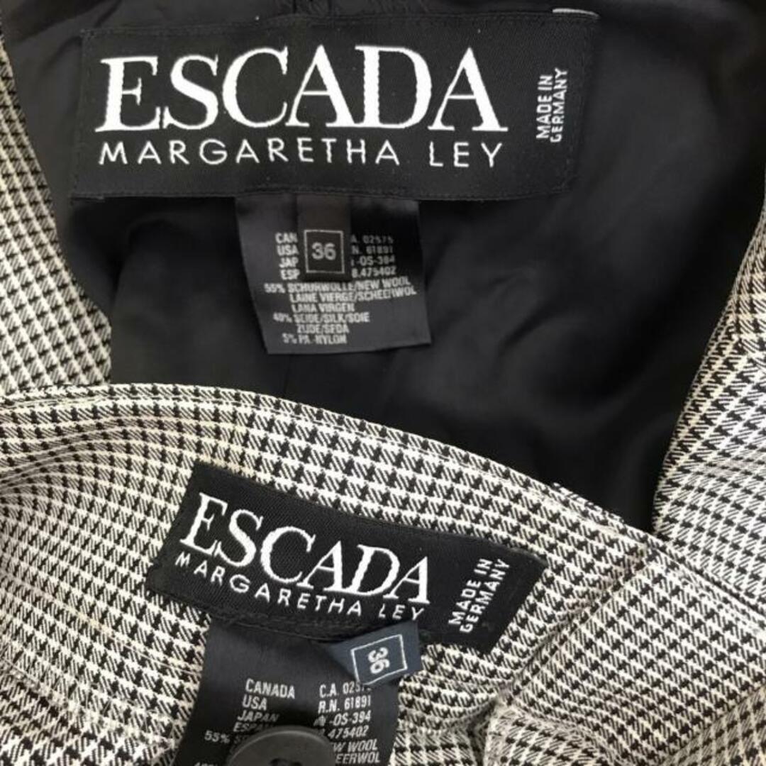 ESCADA(エスカーダ)のESCADA(エスカーダ) レディースパンツスーツ サイズ36 M レディース - アイボリー×黒 チェック柄 レディースのフォーマル/ドレス(スーツ)の商品写真