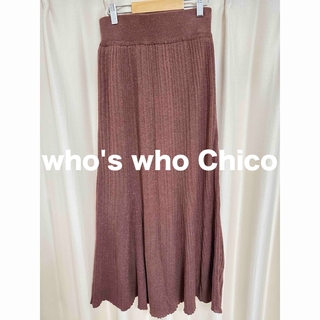 who's who Chico - ラメニットスカート ピンクゴールド who's who Chico