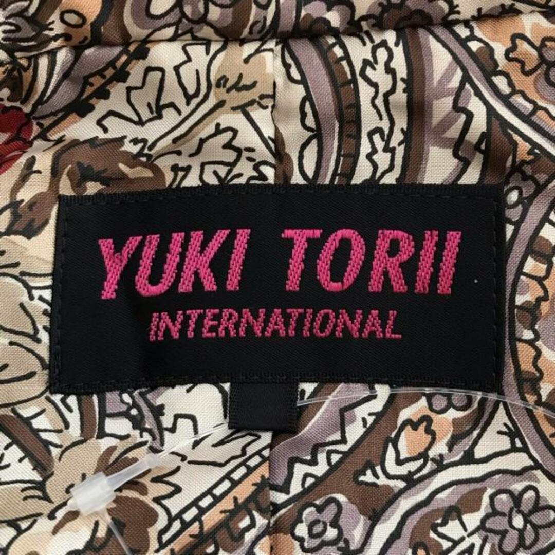 YUKI TORII INTERNATIONAL(ユキトリイインターナショナル)のYUKITORII(ユキトリイ) ジャケット サイズ40 M レディース - ダークブラウン×レッド×マルチ 長袖/肩パッド/秋/冬 レディースのジャケット/アウター(その他)の商品写真