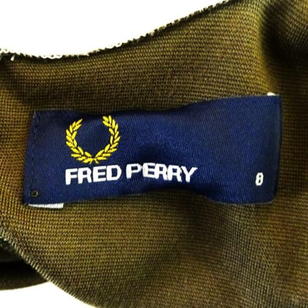 FRED PERRY(フレッドペリー)のFRED PERRY(フレッドペリー) ワンピース サイズ8 M レディース美品  - カーキ×白×黒 半袖/ひざ丈 レディースのワンピース(その他)の商品写真