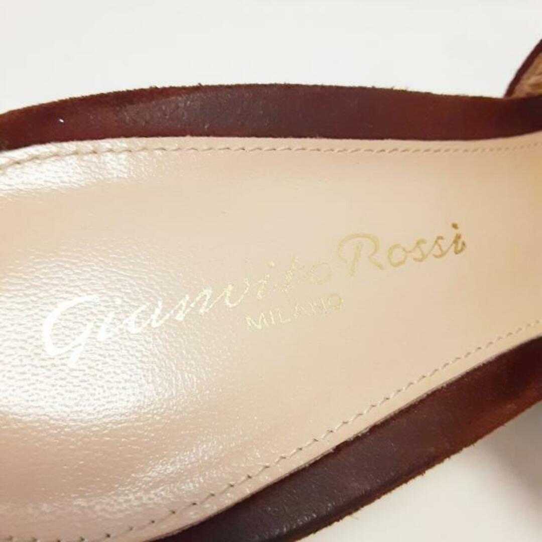 Gianvito Rossi(ジャンヴィットロッシ)のGianvito Rossi(ジャンヴィト・ロッシ) ミュール 36 1/2 レディース - ダークブラウン ウェッジソール/アウトソール張替済 スエード レディースの靴/シューズ(ミュール)の商品写真