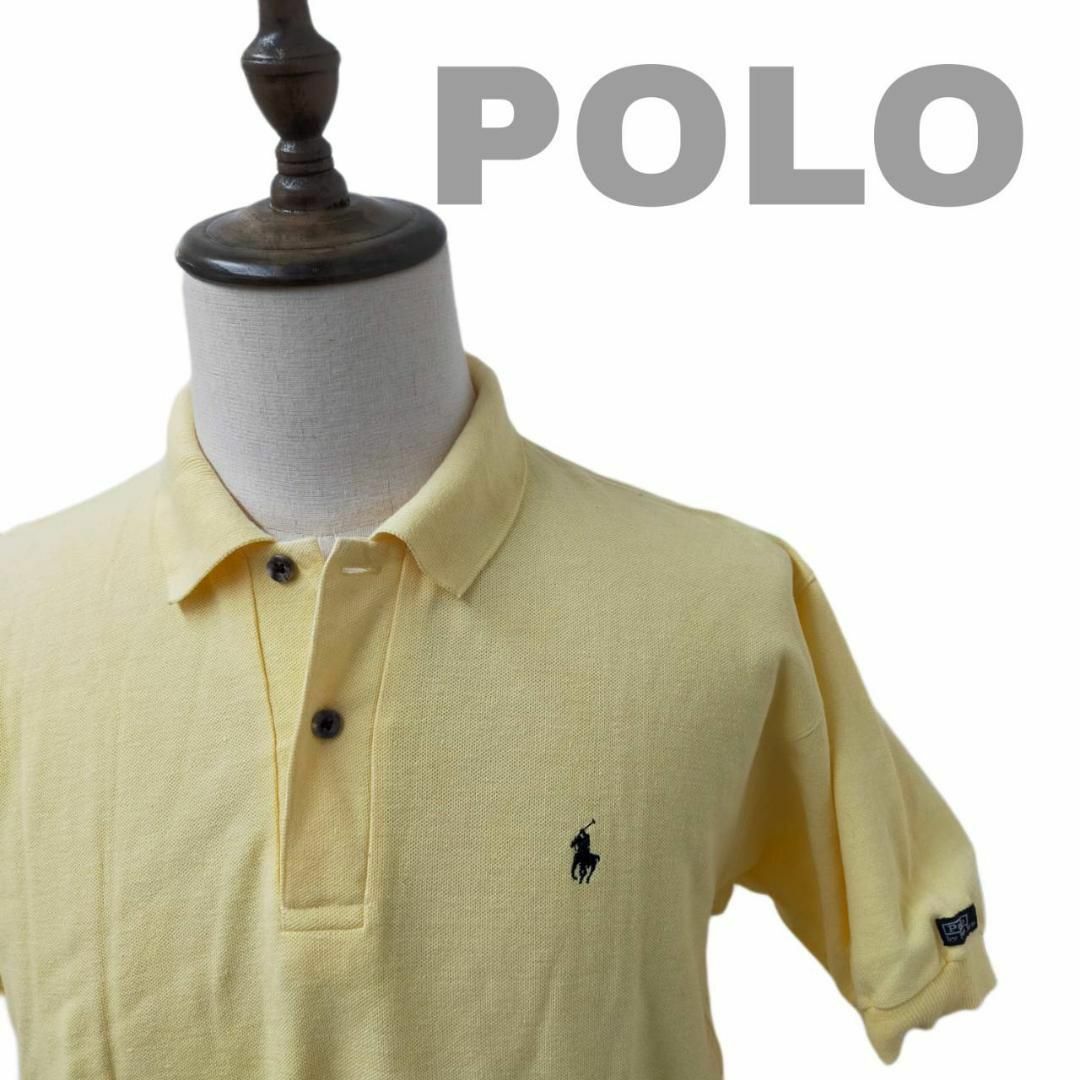 POLO（RALPH LAUREN）(ポロ)のPOLO ポロ 半袖 ポロシャツ イエロー 刺繍 Lサイズ コットン100％ メンズのトップス(ポロシャツ)の商品写真