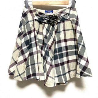 バーバリーブルーレーベル(BURBERRY BLUE LABEL)のBurberry Blue Label(バーバリーブルーレーベル) ミニスカート サイズ36 S レディース - ベージュ×ダークグレー×ボルドー チェック柄(ミニスカート)