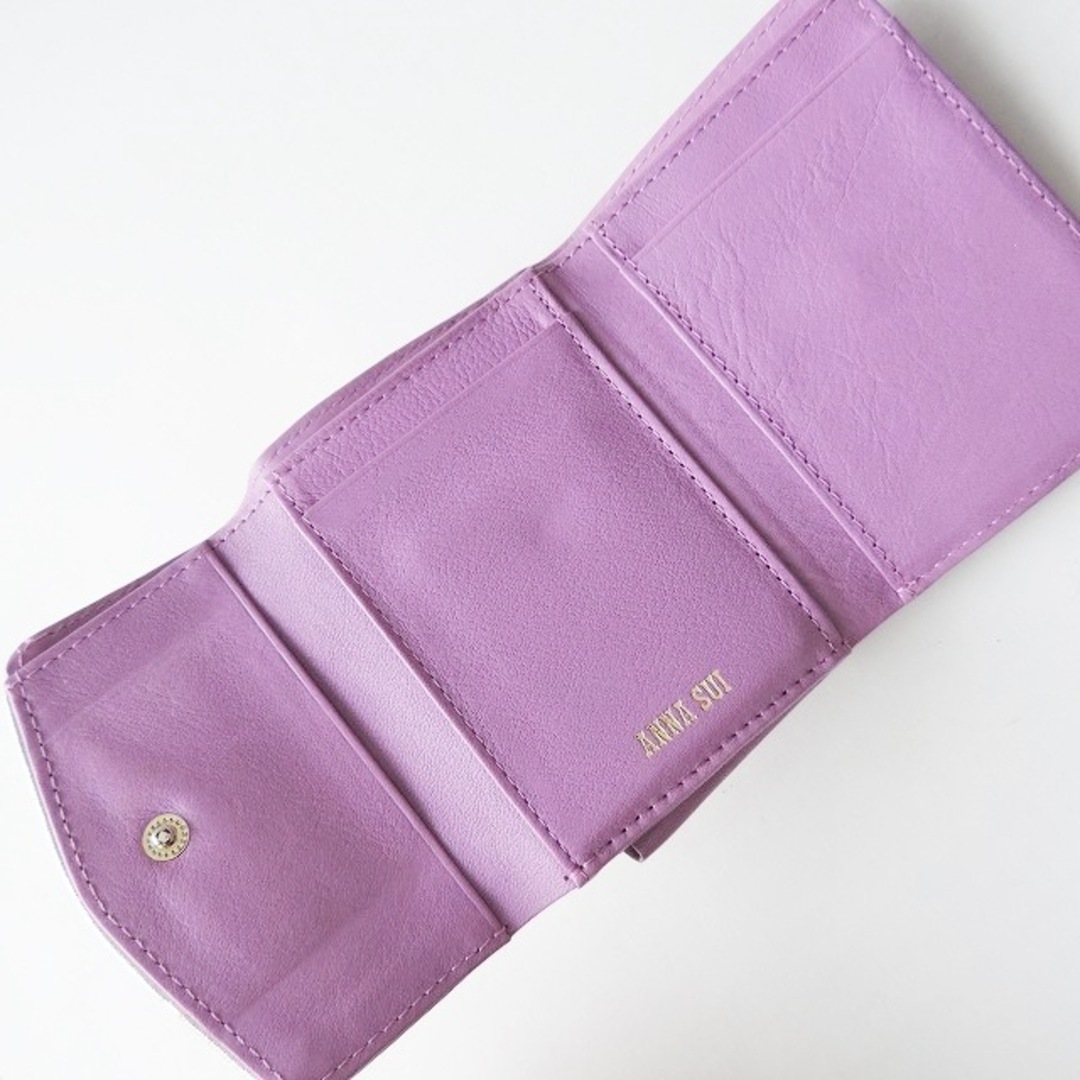 ANNA SUI(アナスイ)のANNA SUI(アナスイ) 3つ折り財布 - ピンク×パープル 刺繍 レザー レディースのファッション小物(財布)の商品写真