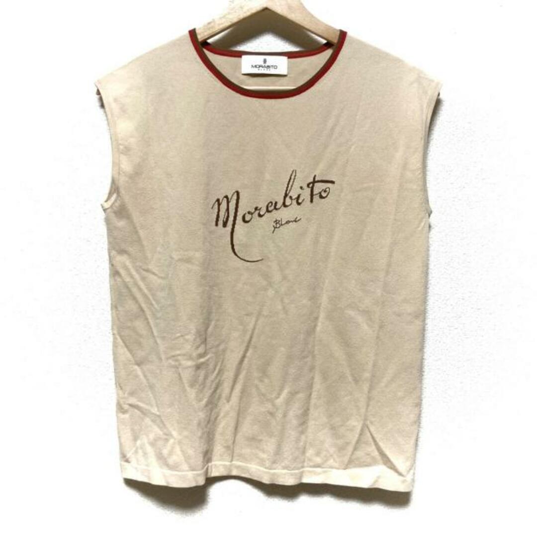 MORABITO(モラビト)のMORABITO(モラビト) ノースリーブカットソー サイズ40 M レディース - ベージュ×レッド×ダークブラウン クルーネック レディースのトップス(カットソー(半袖/袖なし))の商品写真