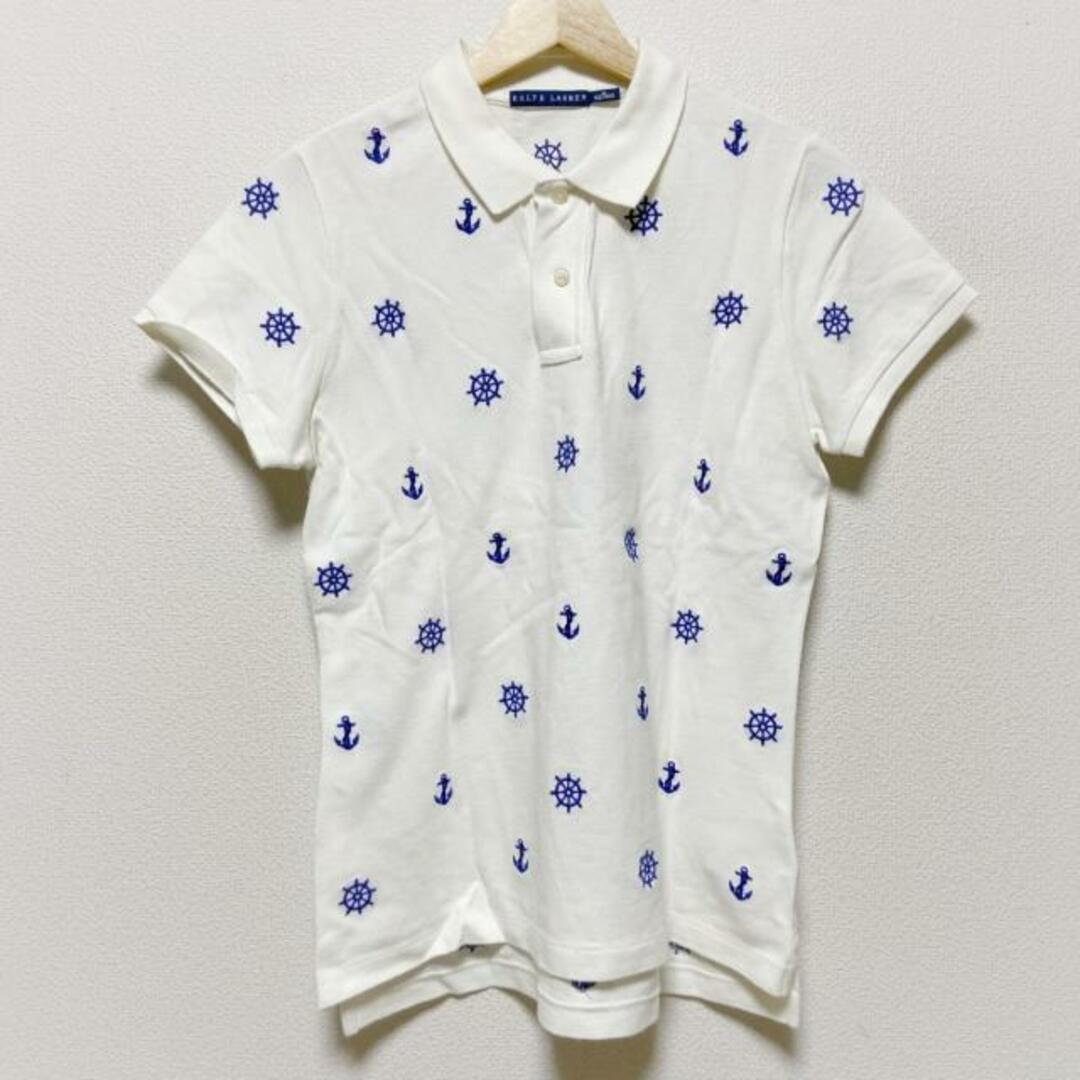 Ralph Lauren(ラルフローレン)のRalphLauren(ラルフローレン) 半袖ポロシャツ サイズM レディース - 白×ネイビー レディースのトップス(ポロシャツ)の商品写真