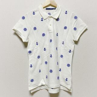 ラルフローレン(Ralph Lauren)のRalphLauren(ラルフローレン) 半袖ポロシャツ サイズM レディース - 白×ネイビー(ポロシャツ)