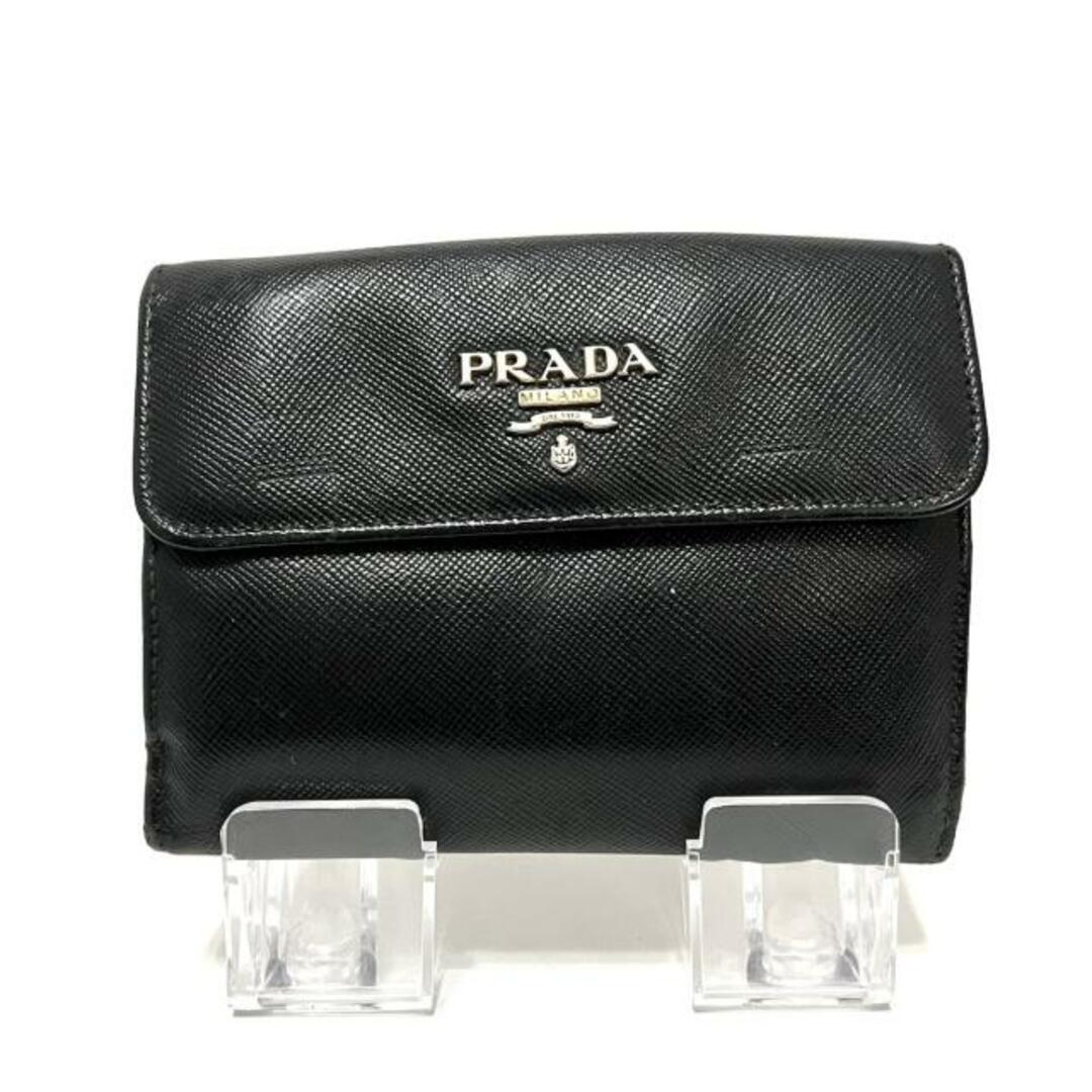 PRADA(プラダ)のPRADA(プラダ) Wホック財布 - 黒 レザー レディースのファッション小物(財布)の商品写真