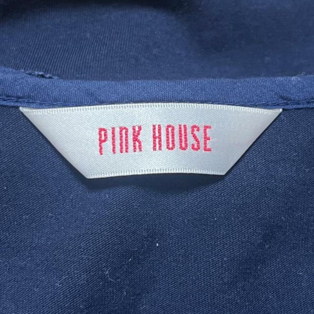 PINK HOUSE(ピンクハウス)のPINK HOUSE(ピンクハウス) 半袖カットソー サイズM レディース - ネイビー その他 襟 レディースのトップス(カットソー(半袖/袖なし))の商品写真