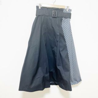 ブルーレーベルクレストブリッジ(BLUE LABEL CRESTBRIDGE)のBLUE LABEL CRESTBRIDGE(ブルーレーベルクレストブリッジ) ロングスカート サイズ38 M レディース美品  - ダークネイビー×ブルー×マルチ チェック柄(ロングスカート)