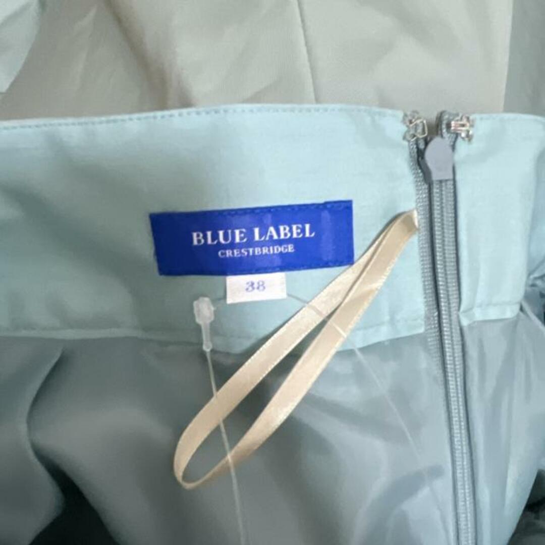 BLUE LABEL CRESTBRIDGE(ブルーレーベルクレストブリッジ)のBLUE LABEL CRESTBRIDGE(ブルーレーベルクレストブリッジ) スカート サイズ38 M レディース美品  - ライトグリーン×ベージュ×マルチ ひざ丈/チェック柄 レディースのスカート(その他)の商品写真