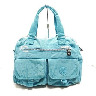 キプリング(kipling)のKipling(キプリング) ハンドバッグ - ライトブルー×ライトグレー ナイロン(ハンドバッグ)