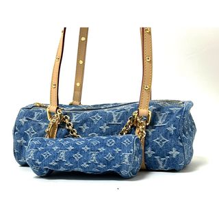 ルイヴィトン(LOUIS VUITTON)のLOUIS VUITTON ルイウ゛ィトン LV リミックス デニム パピヨンMM ハンドバッグ ポーチ付き M46830 新品同様(トートバッグ)