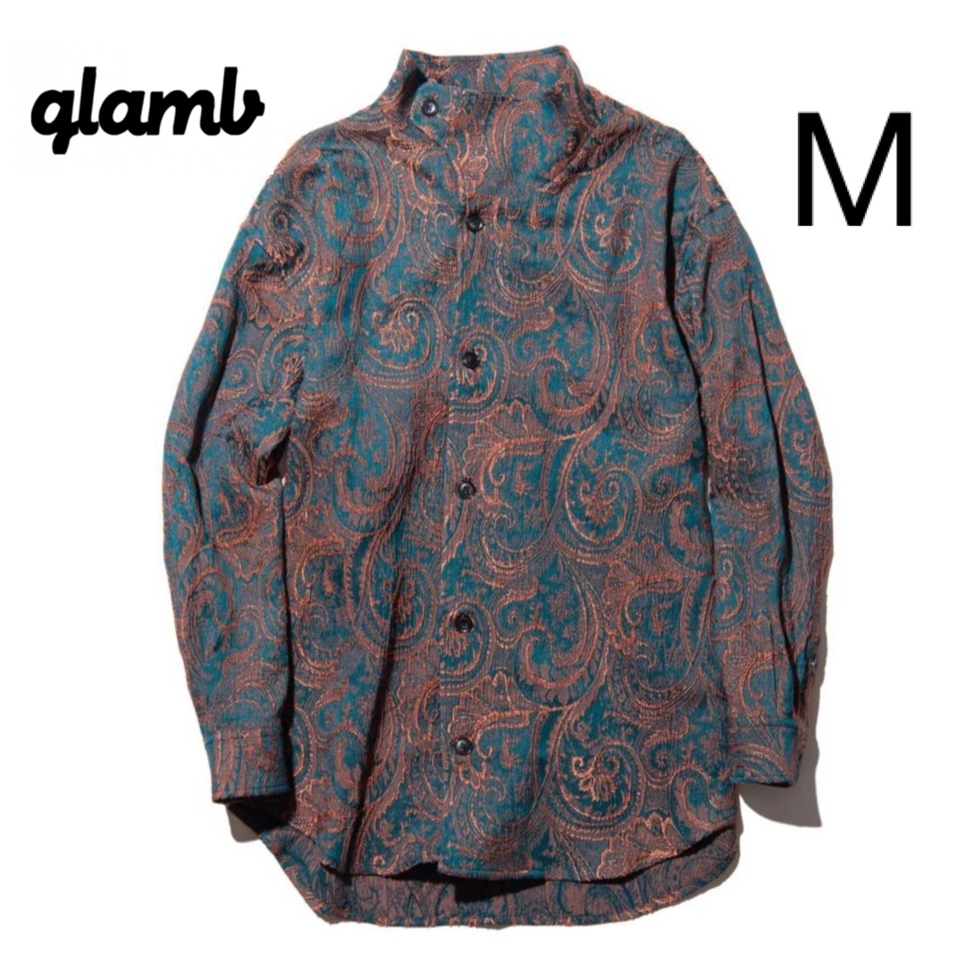 glamb(グラム)のglamb スタンドカラー ペイズリー シャツ Green 長袖  メンズのトップス(シャツ)の商品写真