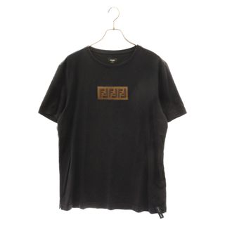 フェンディ(FENDI)のFENDI フェンディ FFボックスロゴバッチ半袖Tシャツ 半袖カットソー ブラック FY0894 A28U(Tシャツ/カットソー(半袖/袖なし))