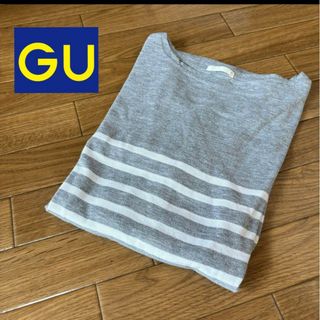 ジーユー(GU)のボーダーカットソー　美品(Tシャツ/カットソー(七分/長袖))