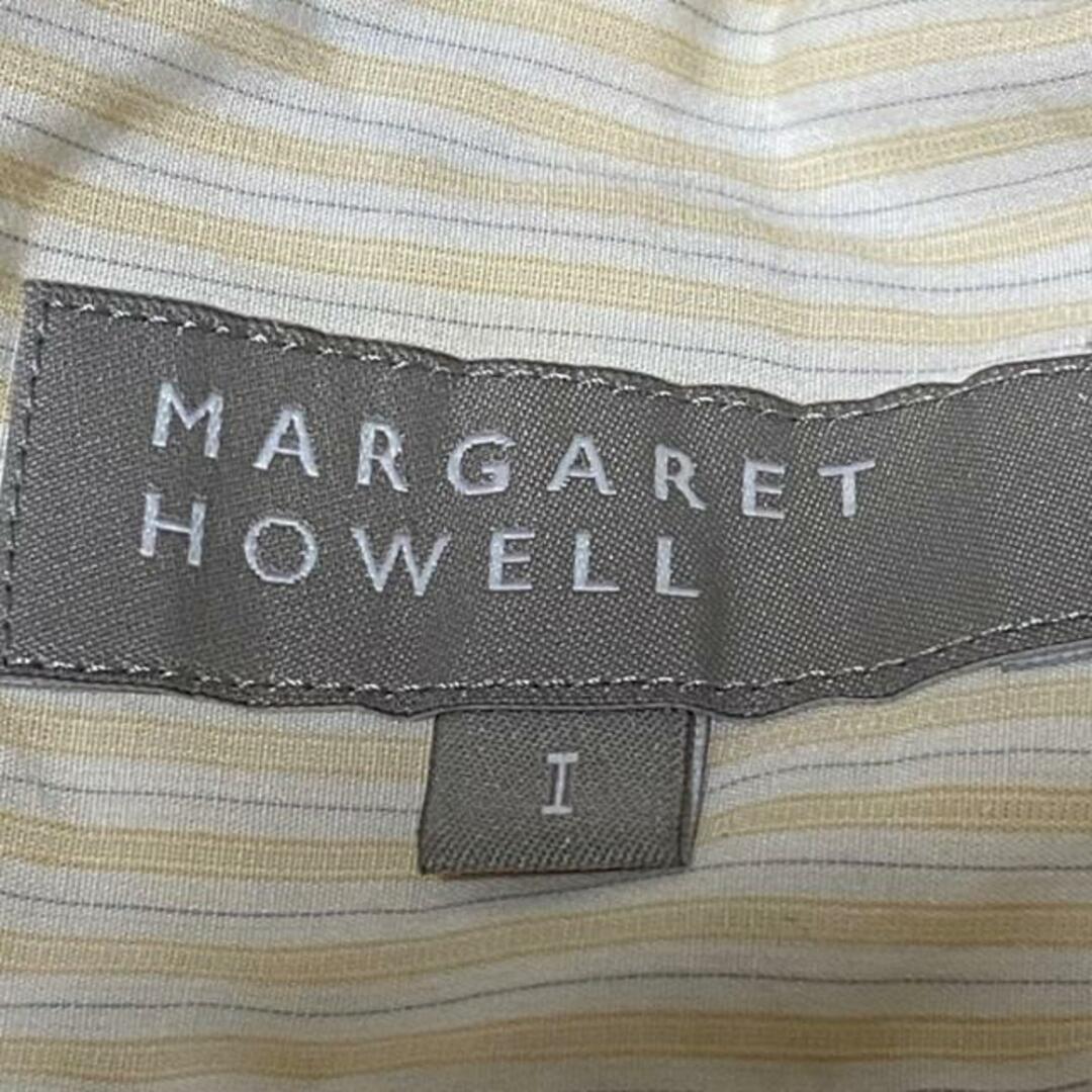 MARGARET HOWELL(マーガレットハウエル)のMargaretHowell(マーガレットハウエル) 長袖シャツブラウス サイズ1 S レディース - 白×ライトイエロー×カーキ ストライプ レディースのトップス(シャツ/ブラウス(長袖/七分))の商品写真