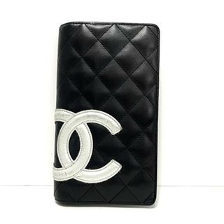 シャネル(CHANEL)のCHANEL(シャネル) 長財布 カンボンライン 黒×シルバー シルバー金具 レザー(財布)