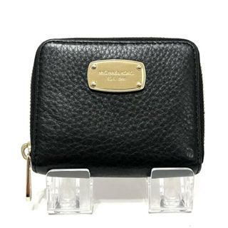 マイケルコース(Michael Kors)のMICHAEL KORS(マイケルコース) 2つ折り財布 - 黒×ゴールド レザー(財布)