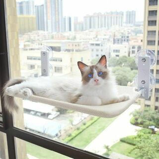 グレーメッシュ　ハンモック 吸盤式 窓　ねこ　ネコ　ネコベッド　猫ベッド　マド(猫)