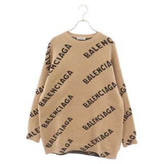 バレンシアガ(Balenciaga)のBALENCIAGA バレンシアガ 20SS Allover Logo Crewneck オールオーバー ロゴクルーネック ニットセーター ベージュ 620983 T1567(ニット/セーター)