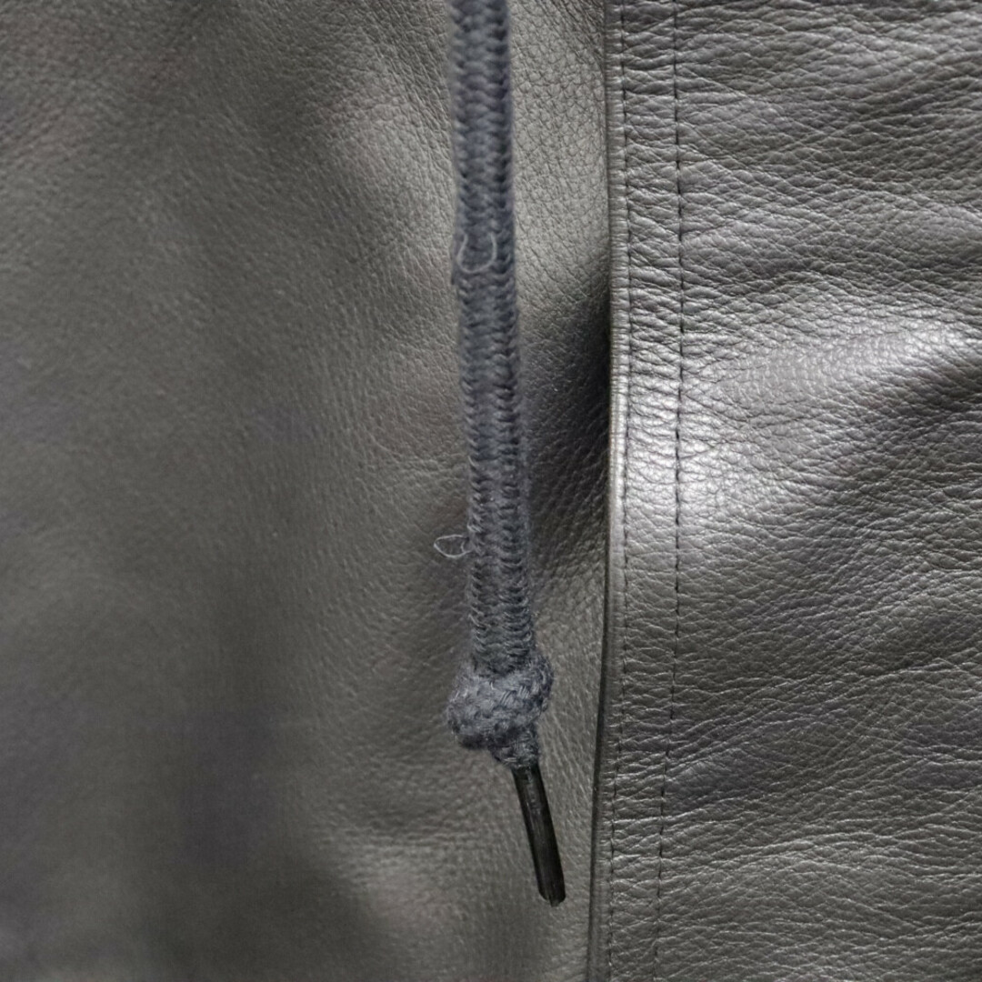 SUPREME シュプリーム 19AW×NIKE Leather Anorak ナイキ レザーアノラック ジャケット パーカー ブラック