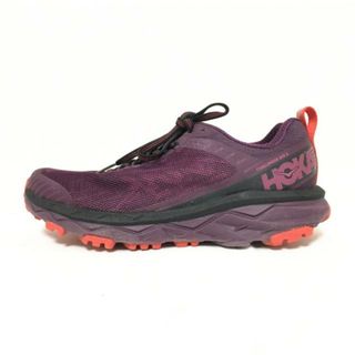 HOKAONEONE(ホカオネオネ) スニーカー 23 レディース - パープル×黒×レッド インソール取外し可 化学繊維(スニーカー)