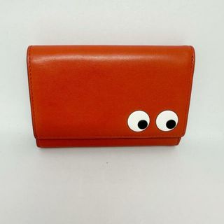 Anya Hindmarch(アニヤハインドマーチ) 3つ折り財布美品  アイズ 978361 オレンジ レザー