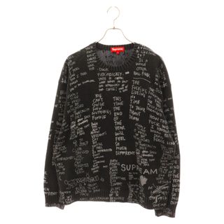 シュプリーム(Supreme)のSUPREME シュプリーム 23SS Gonz Poems Sweater ゴンズポエムクルーネック総柄ニットセーター ブラック(ニット/セーター)