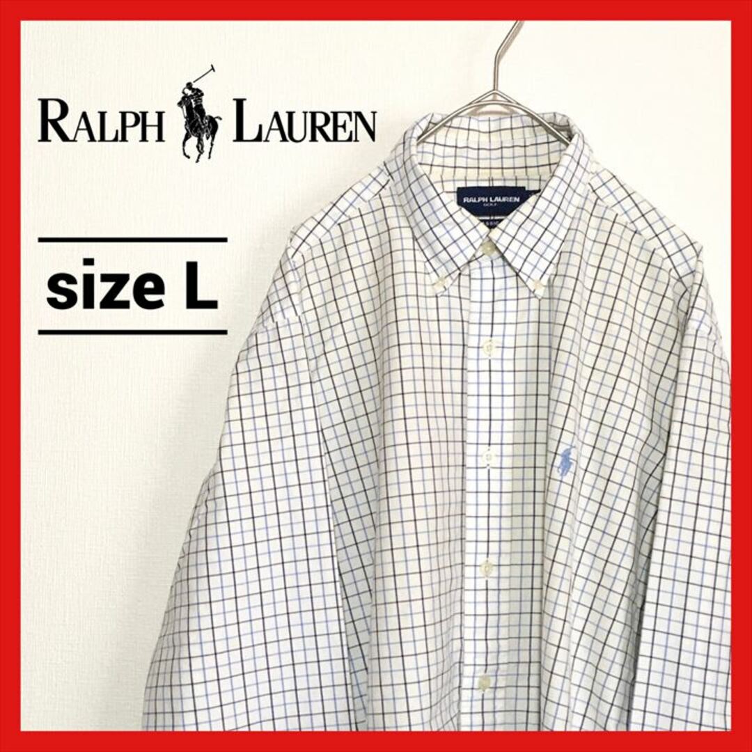 Ralph Lauren(ラルフローレン)の90s 古着 ラルフローレン BDシャツ チェック 刺繍ロゴ ゆるダボ L メンズのトップス(シャツ)の商品写真