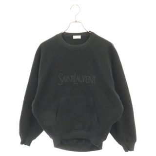 Saint Laurent - SAINT LAURENT PARIS サンローランパリ 23SS ラメロゴ刺繍スウェット クルーネック プルオーバー トレーナーレディース ブラック 31TA 720944 Y37CG