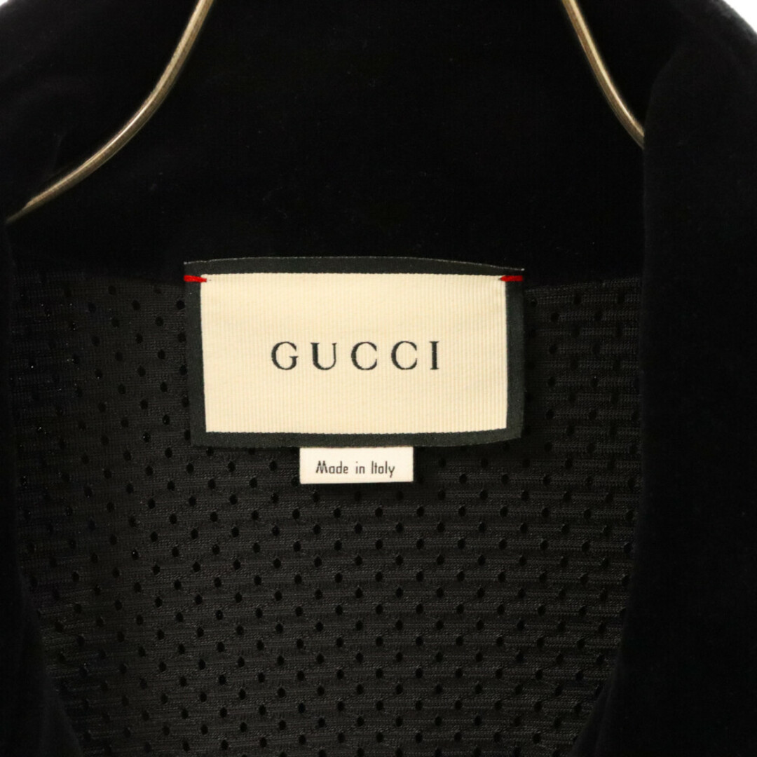 Gucci(グッチ)のGUCCI グッチ 20SS Logo Embroiderred シェニール ベロア トラック ジャケット ブラック 595533 XJBTD メンズのジャケット/アウター(フライトジャケット)の商品写真