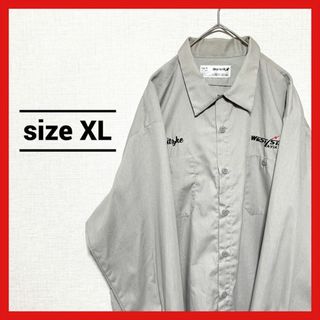 90s 古着 ノーブランド 長袖シャツ ワークシャツ オーバーサイズ XL (シャツ)