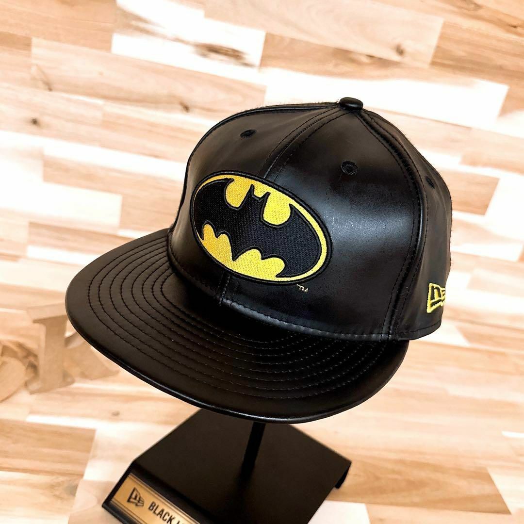 NEW ERA(ニューエラー)の激レア【ニューエラ×バットマン】限定コラボ 本革レザー キャップ 羊革 黒×黄 メンズの帽子(キャップ)の商品写真