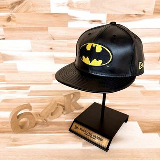 ニューエラー(NEW ERA)の激レア【ニューエラ×バットマン】限定コラボ 本革レザー キャップ 羊革 黒×黄(キャップ)