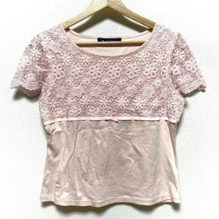 エムズグレイシー(M'S GRACY)のM'S GRACY(エムズグレイシー) 半袖カットソー サイズ40 M レディース - ライトピンク 刺繍/フラワー(花)/リボン(カットソー(半袖/袖なし))