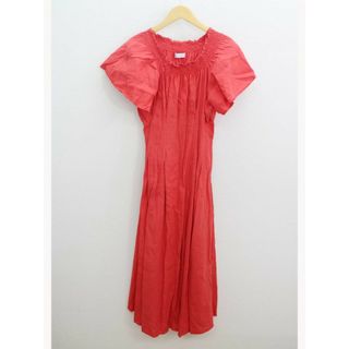 ザラ(ZARA)の‡ZARA/ザラ‡ウエストギャザーワンピース/フレンチスリーブ/ロング丈 レッド/赤 レディース M【中古】夏 507022 onepi(その他)