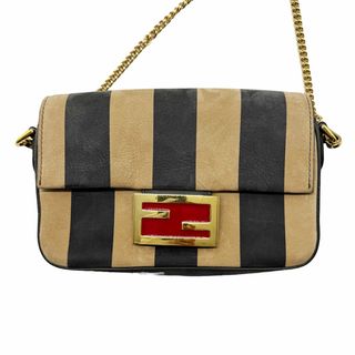 フェンディ(FENDI)のフェンディ FENDI 斜め掛けショルダーバッグ ハンドバッグ レザー グレー×ベージュ レディース 8BS017 AAF8 送料無料【中古】 z0372(ショルダーバッグ)