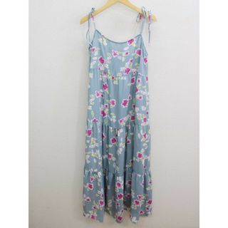 ZARA - ‡ZARA/ザラ‡花柄キャミソールワンピース/ノースリーブ/ロング丈 ライトグレー×ピンク レディース M【中古】夏 507022 onepi