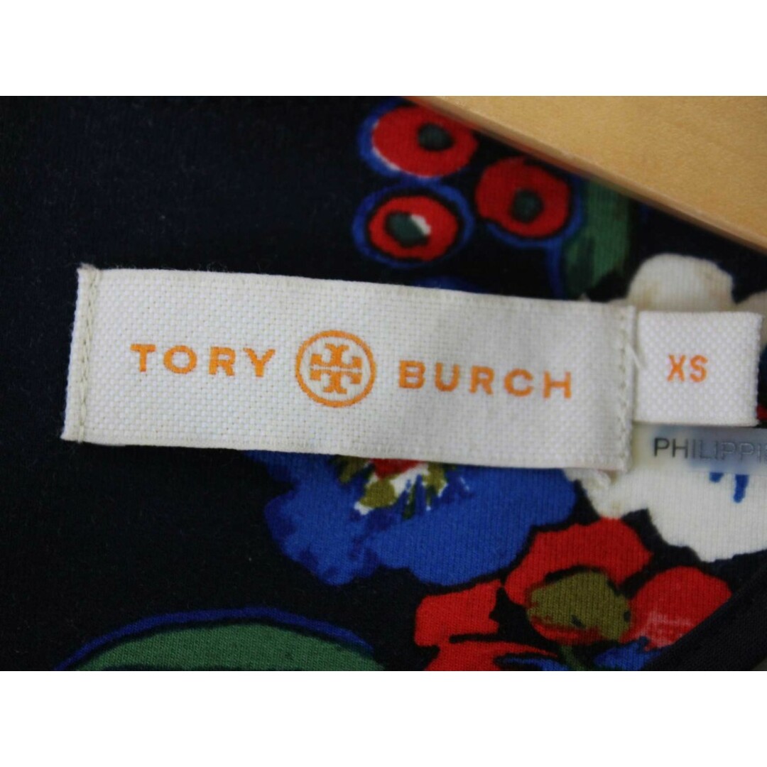 Tory Burch(トリーバーチ)の‡TORY BURCH/トリーバーチ‡花柄タイトワンピース//半袖/膝上丈 ネイビー/紺×マルチカラー レディース XS【中古】夏 507022 onepi レディースのワンピース(その他)の商品写真