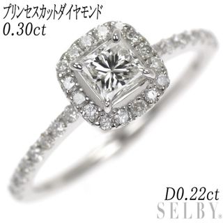  Pt900 プリンセスカット ダイヤモンド リング 0.30ct D0.22ct(リング(指輪))