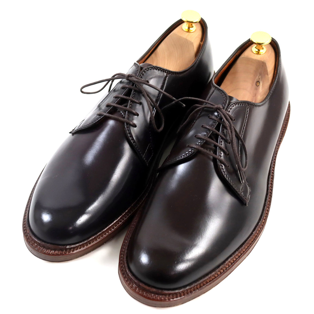 Alden(オールデン)の未使用品○ALDEN オールデン M8401 コードバン Cappelletto 70周年記念 レアカラー バリーラスト プレーントゥ グッドイヤーウェルト製法 希少大きめサイズ レザーシューズ モカ 11 保存袋付き USA製 メンズ メンズの靴/シューズ(その他)の商品写真