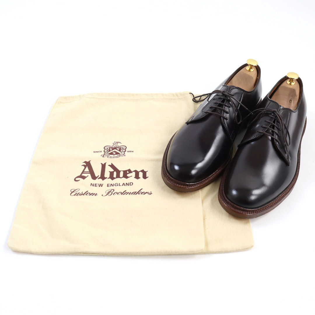 Alden(オールデン)の未使用品○ALDEN オールデン M8401 コードバン Cappelletto 70周年記念 レアカラー バリーラスト プレーントゥ グッドイヤーウェルト製法 希少大きめサイズ レザーシューズ モカ 11 保存袋付き USA製 メンズ メンズの靴/シューズ(その他)の商品写真